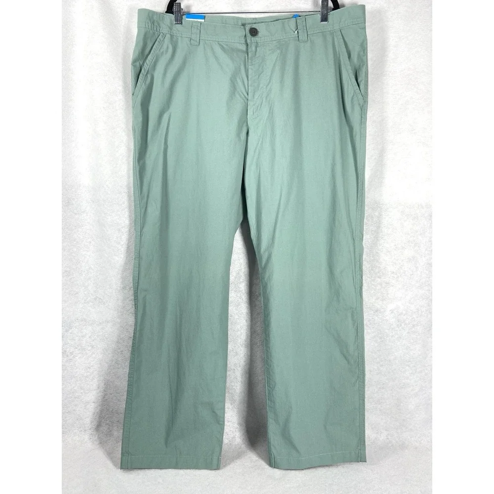 Columbia Washed Out Pants Men's 40x30 Green Straight Leg Chino New